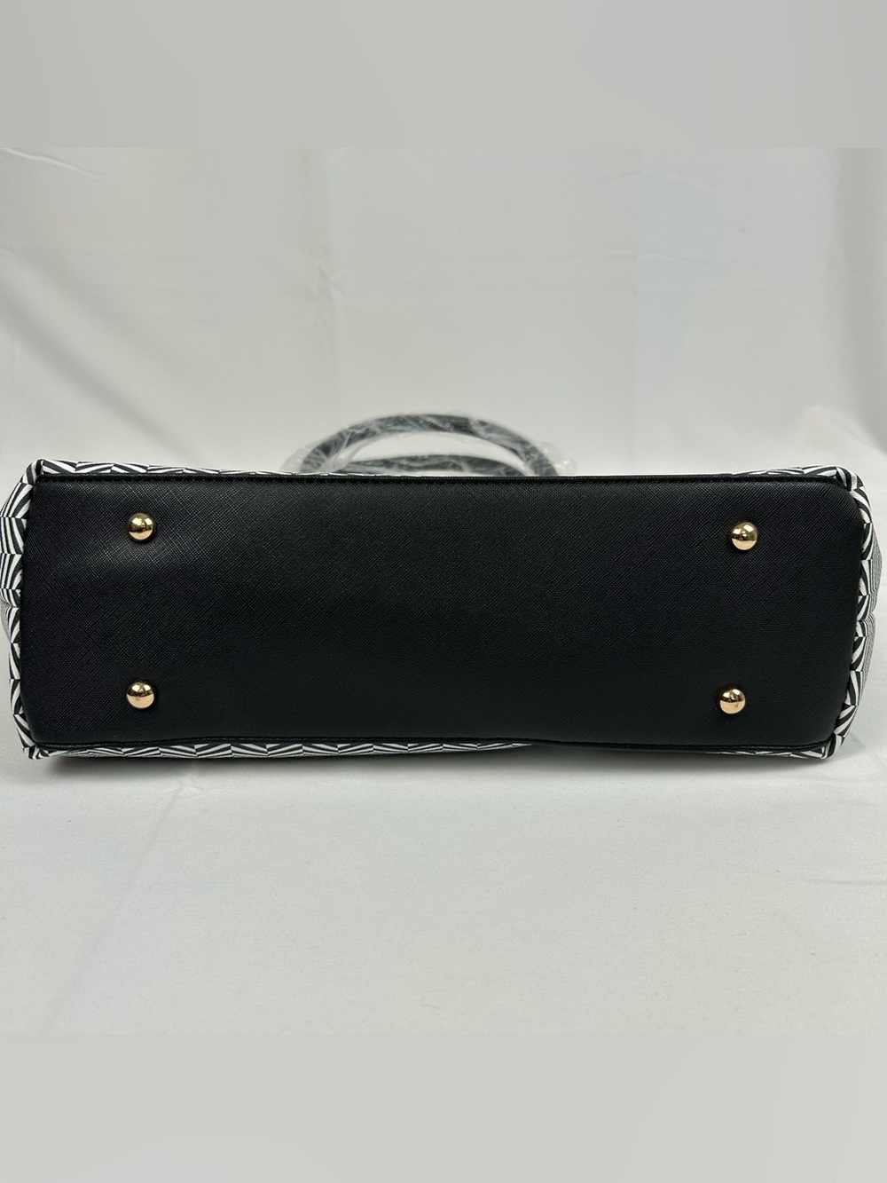 *NEW* Trina Turk Double Handle Tote Satchel Herringbone Pattern Vegan Leather - Picture 8 of 14